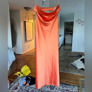 Hello Molly strapless satin dress